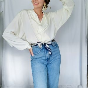 Vintage Ivory Silk Blouse